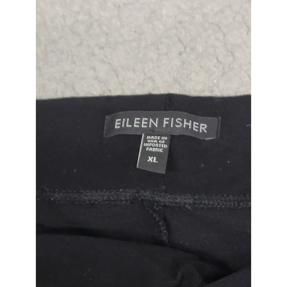 Eileen Fisher Pants Womens XL Black Crop Stretch Crepe Viscose Nylon Pull On‎ - Picture 2 of 9